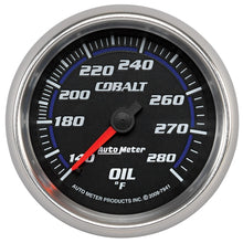 Load image into Gallery viewer, Autometer Cobalt 66.7mm 140-280 Degree F Mechanical Oil Temperature Gauge