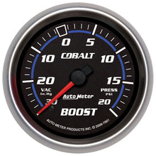 Load image into Gallery viewer, AutoMeter Gauge Vac/Boost 2-5/8in. 30Inhg-20PSI Mechanical Cobalt