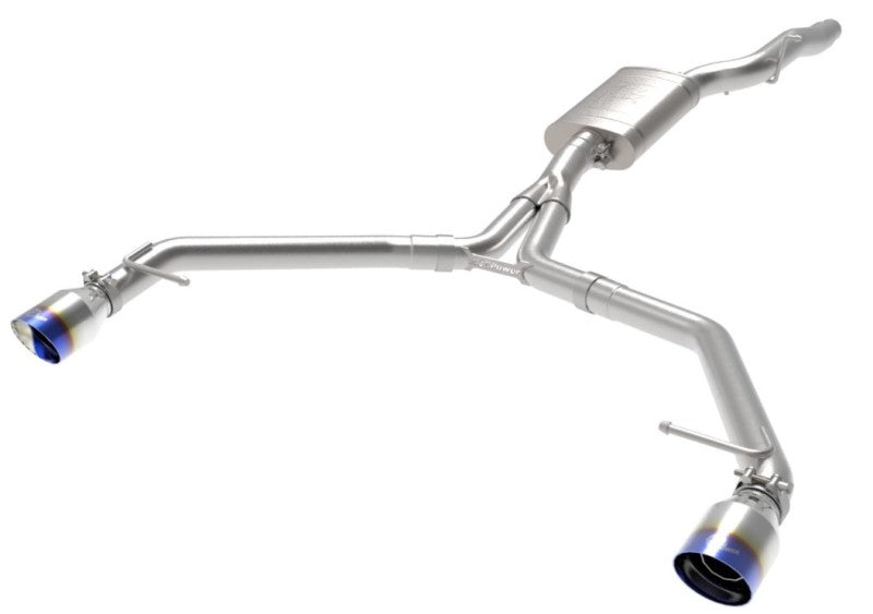 afe MACH Force-Xp 13-16 Audi Allroad L4 SS Axle-Back Exhaust w/ Blue Flame Tips