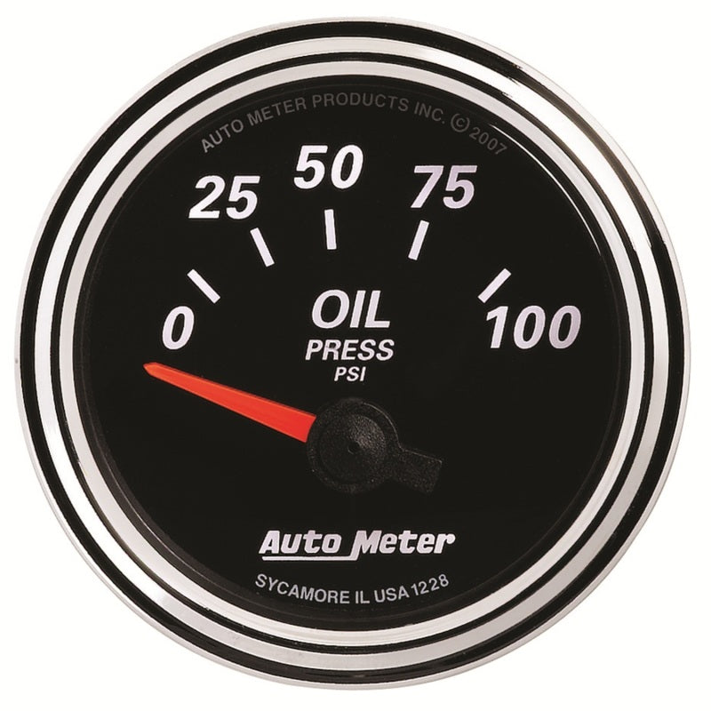 Autometer Designer Black II 52mm 100 PSI Oil Pressure Gauge