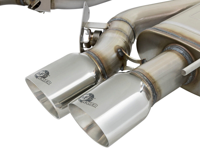 aFe MACHForce XP 3in 304 SS Cat-Back Dual Mode Exhaust w/ Polished Tips 16-17 Cadillac ATS-V V6-3.6L