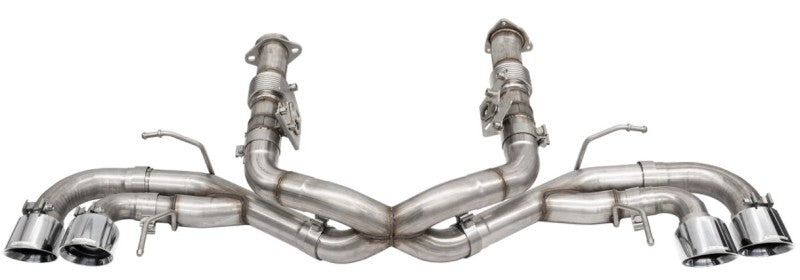 Corsa 2020 Corvette C8 3in Xtreme Cat-Back Exhaust 4.5in Pol Quad Tips - Integrates stock AFM Valve