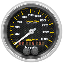 Load image into Gallery viewer, Autometer Carbon Fiber 3-3/8in. 0-225KM/H (GPS) Speedometer Gauge