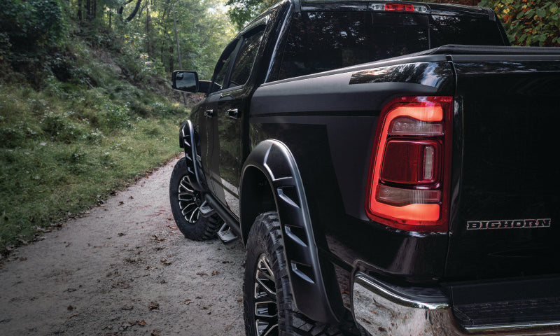 Bushwacker 19-22 Ram 1500 (Excl. Rebel/TRX) 76.3 & 67.4in Bed DRT Style Flares 4pc  - Blk / Smooth