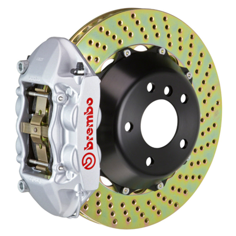 Brembo 11-19 GranTurismo Stradale Rear GT BBK 4 Piston Cast 380x28 2pc Rotor Drilled-Silver